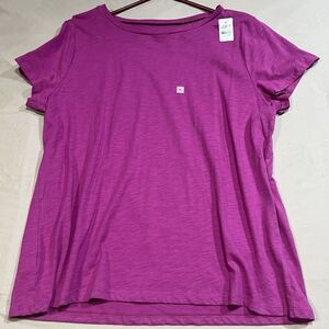 LOFT Women’s Magenta Short-Sleeve Crew T-Shirt – Size XL – NWT